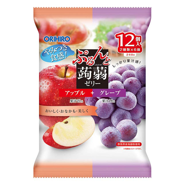ぷるんと蒟蒻ゼリー アップルグレープ 12個(240g)