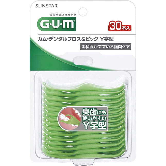 GUM デンタルフロス&ピック Y字型 30本入